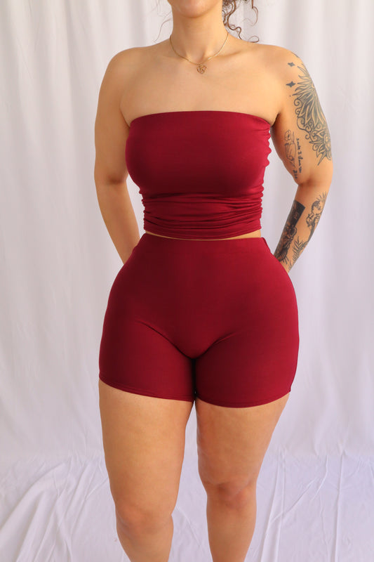 SOFT LOUNGE SHORTS - DK BURGUNDY